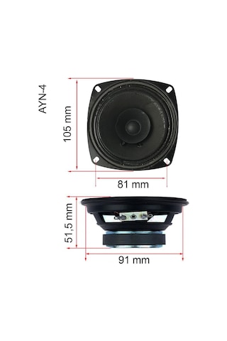 Lastvoice Ayn-4 Full Kağıt 40 Watt 8 Ohm 10 Cm 4 İnç Hoparlör Adet