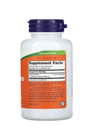 Now Saw Palmetto Prostate 550mg 100 Vcaps