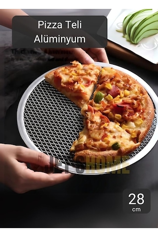 Pizza Tepsisi Alüminyum Pizza Teli Lahmacun Tepsisi 28 Cm Gri