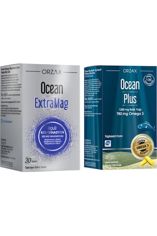 Ocean Extramag Üçlü Kombinasyon 30 Tablet + Plus Omega 3 1200 Mg 30 Kapsül