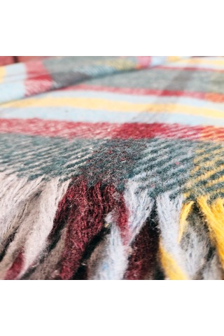 Çift Kişilik Pamuklu Battaniye 180 200 Cm Çok Renkli