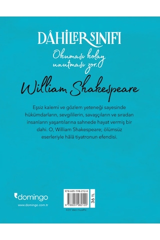 Dahiler Sınıfı: William Shakespeare - Tiyatronun Efendisi - Elisa Puricelli Guerra - Domingo Yayınevi