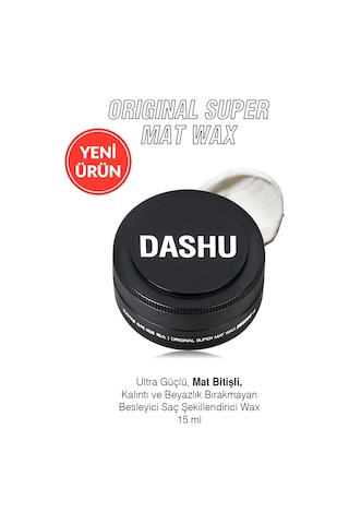 Ultra Güçlü, Mat Bitişli, Kalıntı Bırakmayan, Besleyici Dashu For Men Original Super Mat Wax 15ml
