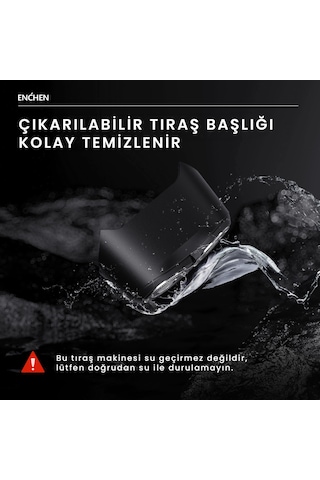Enchen K3 Siyah Taşınabilir Seyahat Boy Mini Şarjlı Tıraş Makinesi