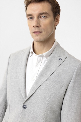 Süvari Gri Slim Fit Sivri Yaka 6 Drop Ceket