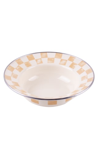 Beige Emaye Çukur Makarna Ve Salata Tabağı