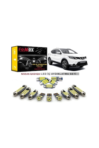 Nissan Qashqai J11 Cam Tavanlı Model Led İç Aydınlatma Ampul Seti Femex Parlak Beyaz