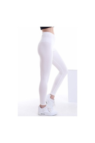 Self Clothing Kadın Beyaz Penye Kumaş Tayt Yüksek Bel Slf1290Beyaz