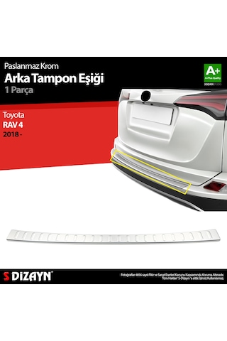 S-dizayn Toyota Rav4 Krom Arka Tampon Eşiği 2018 Üzeri