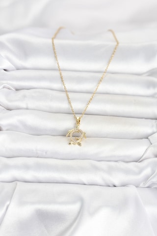 316l Çelik Zincir Gold Renk Caretta Caretta Model Kadın Kolye 5886-1492 Diğer