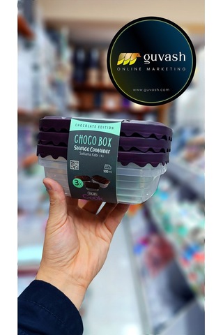 3'lü Saklama Kabı Mükemmel Görünüm Çikolata Kapaklı Yok Böylesi Şeffaf-kahverengi