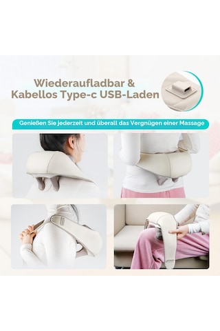 5d Shiatsu Boyun Ve Omuz Masajı, Isı Fonksiyonlu Derin Doku Masajı, Şarj Edilebilir, Taşınabilir Boyun Masajı, Kadın Erkek Arkadaşlar Aile İçin Hediye
