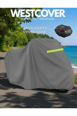 Yamaha Nmax 125 Reflektörlü Gri Arka Çanta Uyumlu Motosiklet Brandası,motor Branda Motor Örtüsü Güvenlik Kilidi Ve Bağlantı Tokalı