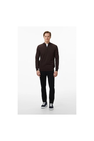 Nautica Erkek Kahverengi Classic Fit Kazak-12048 Kahverengi