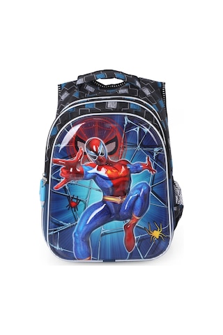 Spiderman Kabartmalı Çanta + Beslenme + Suluk - İlkokul Çantası -