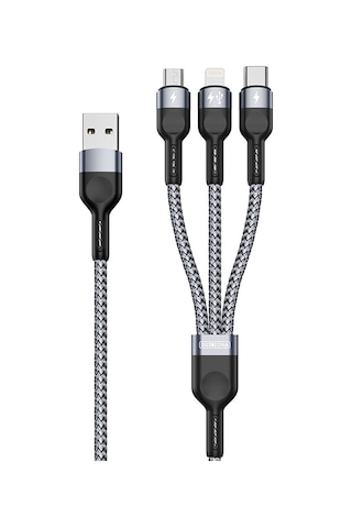 Duzzona A3 3in1 Type-C + Lightning + Micro USB Hızlı Şarj Kablosu