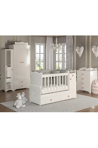 Patiko Sahra 950 3 Kapılı Bebek Odası Takımı Pembe