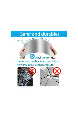 Besthome1 Kaliteli Akrilik Yumuşak Ayna, Kırılmaz, 2mm, Çocuk Odası İçin Uygun Ev Dekoru Yansıtıcı