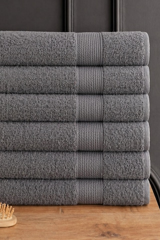 Güvenal Blanc 6'lı 50x90cm El Yüz & Saç Havlusu Seti Havlu El Havlusu Banyo Havlusu I Çeyiz Havlusu - Antrasit