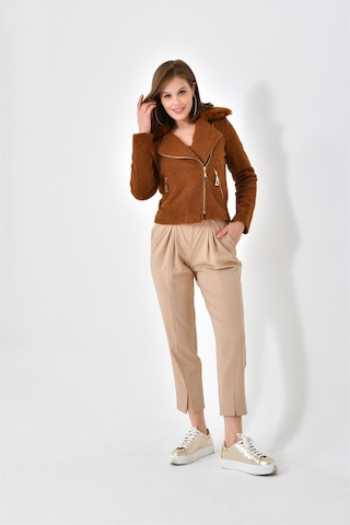 Ftz Women Kadın Kürk Detay Mont Taba Rbn4039-taba Taba