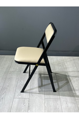 Katlanır Kamp Sandalyesi Cappuccino Piknik Sandalyesi Kapuçino Deri Siyah - Cappuccino