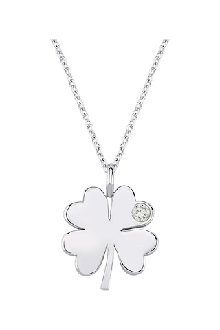 Altın Sepeti Beyaz Altın Pırlanta Mini Yonca Kolye As92pkl Beyaz