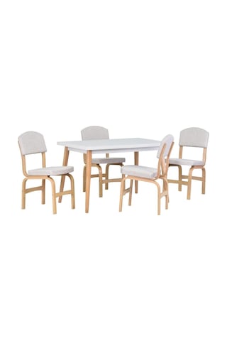Vilinze Ege Sandalye Avanos Ahşap Mdf Mutfak Masası Takımı - 70x120 Cm Beyaz
