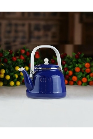 Alev Vintage Demlik - Emaye Kettle, Çaydanlık - 1.5 Litre - Lacivert