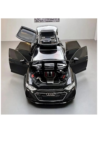 Che-zhı 1:24 Audi Rs6 Metal Siyah Renk Sesli Işıklı Model Araba