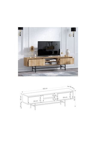 Decormet Matias Tv Sehpası Safir Meşe Diğer