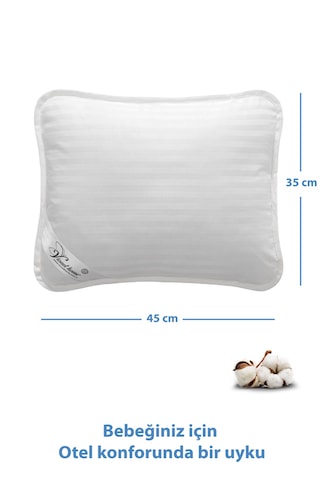 Vionel Home Saten Bebek Yastığı Pamuk Kılıf Boncuk Silikon İç Dolgu