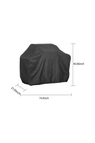 Moveevo Barbekü Mangal Koruması 210d Oxford Kumaş Siyah Su Geçirmez 190x71x117cm Çekmeceli Taşınabilir Dayanıklı Siyah