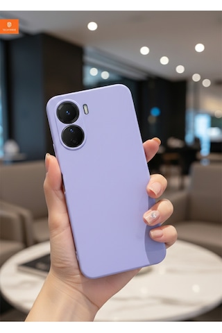 Vivo Y16 Uyumlu İçi Kadife Kamera Korumalı Renkli Silikon Kılıf