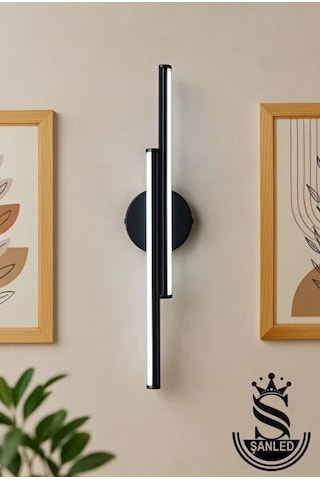 Dekoratif 20w İç Mekan Siyah Kasa Gün Işığı 60 Cm Duvar Aplik Pilli 1 Adet Siyah - Gün Işığı