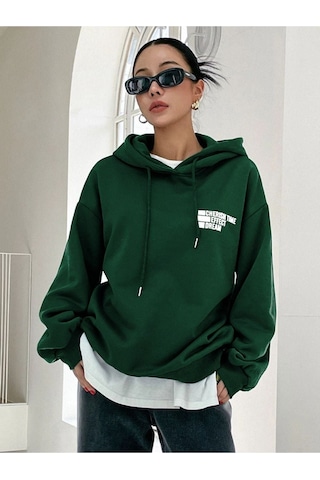 Altamira Unisex Effect Baskılı Oversize Kapşonlu Sweatshirt 001