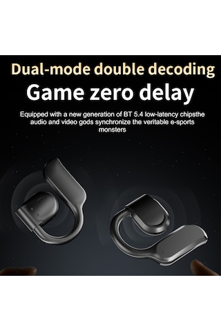 Folinda Gt05 Kulaküstü Açık Kulaaklı Bluetooth 5.4 Kulaklık - Spor İçin Ağrısız Taşıma, Dış Ses Algılama, Uzun Pil Ömrü, Dokunmatik Kontrol, Ipx5 Su Geçirmez, 300mah Şarj Kutusu, Siyah