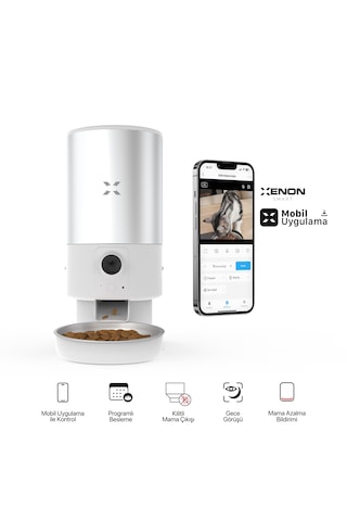 Xenon Smart Akıllı Otomatik Paslanmaz Çelik Hazneli Kedi Mama Kabı X8605