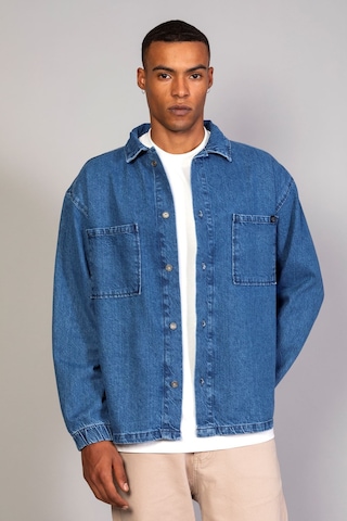 Little Cup Jeans Co Erkek Gömlek Model Oversize Denim Koyu Mavi Ceket Açık Mavi
