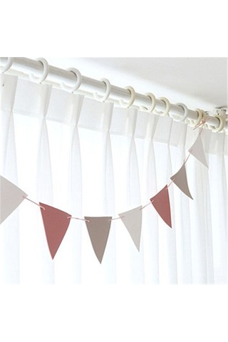 Yaleker Piknik Ve Kamp İçin 3 Metre Deri İpli Pembe Bayrak Seti 12 Adet Bayrak Pembe