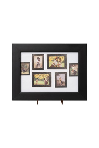 Dekoratif 4'lü Fotoğraf Çerçevesi - Siyah