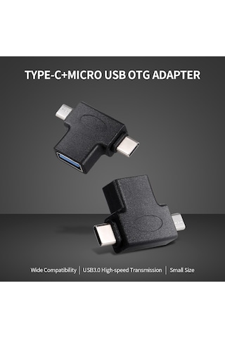 Yaozixa Type-c Ve Micro Usb'den Usb3.0'a Çevirici, Otg Dönüştürücü - Akıllı Telefon Ve Tabletler İçin 2-in-1 Bağlantı Aleti