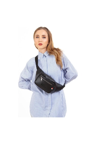 Unisex Çapraz Askılı Siyah Bel Ve Omuz Çantası Siyah