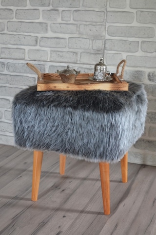 Praga Kare Puf Antrasit Peluş Antrasit Peluş