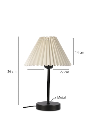 Homing Floi Pileli Başlık Metal Siyah Abajur 241925 Krem