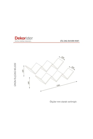 Dekorister Zig Zag Kitaplık Beyaz