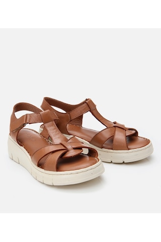 Hotiç Kadın Deri Taba Ayarlanabilir Comfort Sandalet 01sah306850a370 Taba-tan Taba