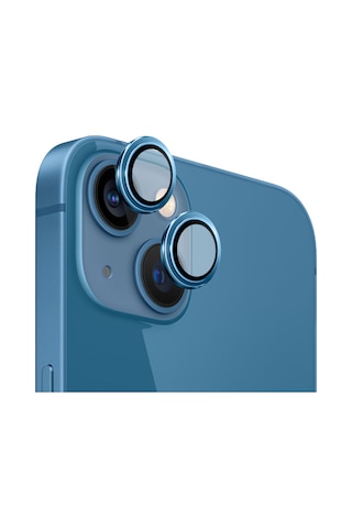 Safeus Safir Temperli Kamera Lens Koruyucu Apple Uyumlu iPhone 13 Ve Mini İle Mavi