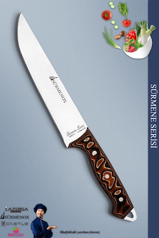 Sürmene Serisi Mutfak Bıçak Et Ekmek Sebze Salata Bıçağı Kahverengi No:3 Mft-207 Kahverengi