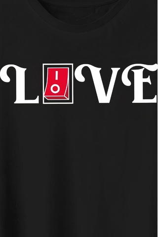 Primemagazam 14 Şubat Sevgililer Günü Love Baskılı Oversize Bisiklet Yaka T-shirt - Siyah Çeşitli