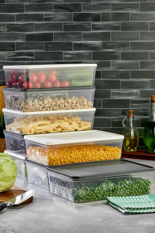 Mikrodalga Ve Derin Dondurucuya Uygun Freshkeep Saklama Kabı 8'li Set - Gri / Beyaz / 8 4000 Ml Gri